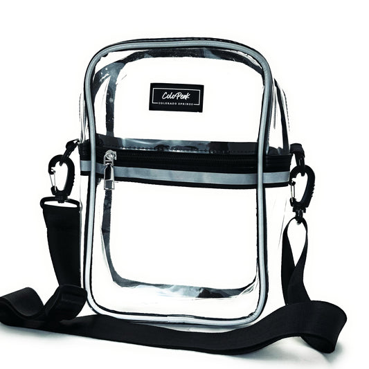 ColoPeak Amazonian 1.0 Reflective Clear Crossbody Bag with Black Strap